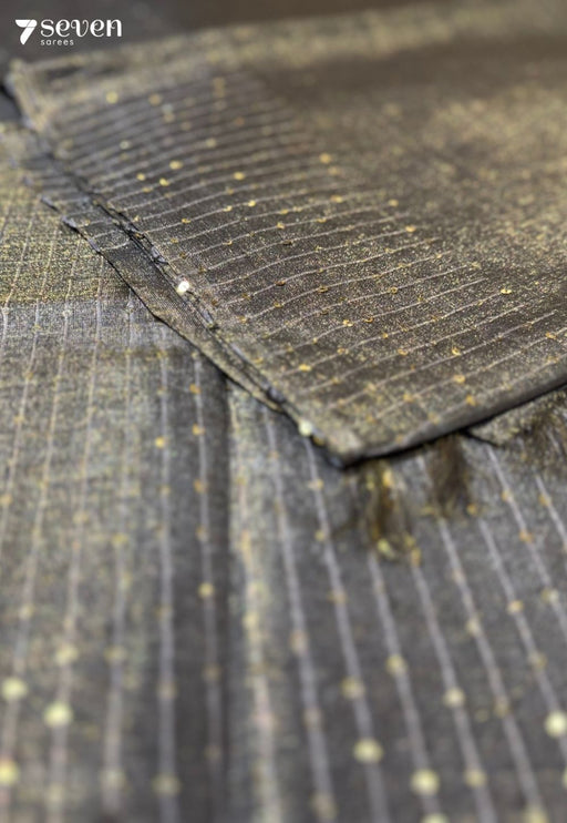 One in a million Chattisgarh Black Pure Tussar Silk Saree | Silk Mark Certified - Seven Sarees - Saree - Seven Sarees