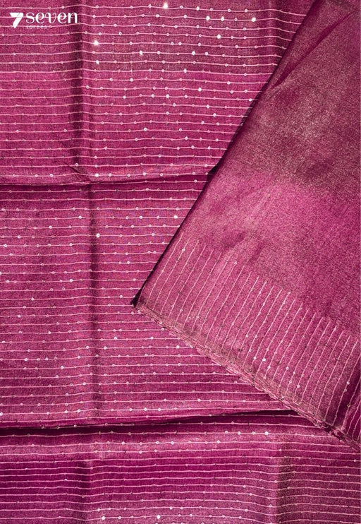 One in a million Chattisgarh Pink Pure Tussar Silk Saree | Silk Mark Certified - Seven Sarees - Saree - Seven Sarees