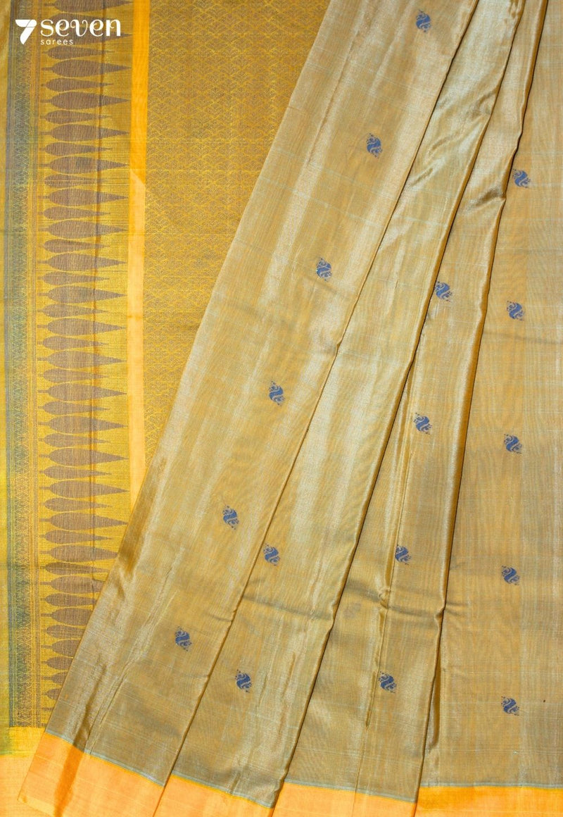 Oorava Signature Seven Handloom Green Bangalore Pure Silk Cotton Saree - Seven Sarees - Saree - Seven Sarees