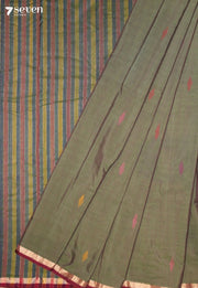 Ooravi Signature Seven Handloom Blue Bangalore Pure Cotton Saree - Seven Sarees - Saree - Seven Sarees