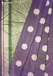 Oorika Signature Seven Handloom Purple Green Bangalore Pure Silk Cotton Saree - Seven Sarees - Saree - Seven Sarees