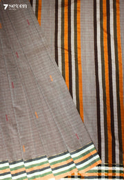 Oorja Signature Seven Handloom Brown Bangalore Pure Cotton Saree - Seven Sarees - Saree - Seven Sarees