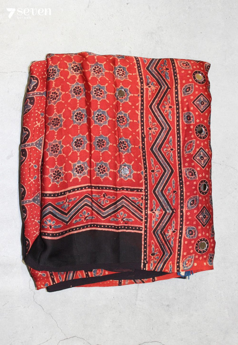 Padmalaya Kutch Red Pure Handmade Ajrakh Modal with Handpasted Mirrors - view 2