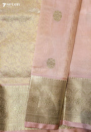 Padmika Handloom Venkatagiri Pattu 100% Silk Pastel Pink Saree | Silk Mark Certified - Seven Sarees - Seven Sarees