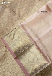 Padmika Handloom Venkatagiri Pattu 100% Silk Pastel Pink Saree | Silk Mark Certified - Seven Sarees - Seven Sarees