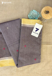 Palash Frost Seven Handloom Grey Bangalore Pure Cotton Saree - Seven Sarees - Saree - Seven Sarees