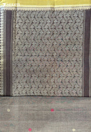 Palash Frost Seven Handloom Grey Bangalore Pure Cotton Saree - Seven Sarees - Saree - Seven Sarees