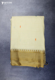 Pallanvi Signature Seven Handloom Off - White Bangalore Pure Cotton Saree - Seven Sarees - Saree - Seven Sarees