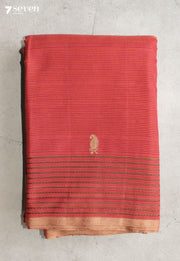 Palosha Signature Seven Handloom Red Bangalore Pure Cotton Saree - Seven Sarees - Saree - Seven Sarees