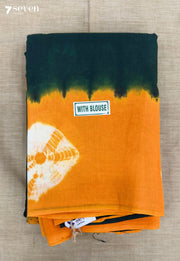 Parijatham Madurai Green Handmade Pure Cotton Sungudi Saree - Seven Sarees - Saree - Seven Sarees