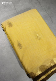 Parnavi Signature Seven Handloom Yellow Bangalore Pure Cotton Saree - Seven Sarees - Saree - Seven Sarees