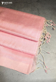 Parusha Mangalagiri Handloom Pink Vegan Silk Saree - Seven Sarees - Saree - Seven Sarees
