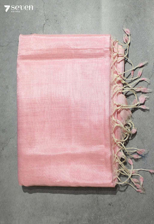 Parusha Mangalagiri Handloom Pink Vegan Silk Saree - Seven Sarees - Saree - Seven Sarees