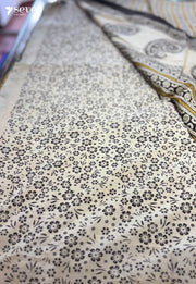 Pasture Pages Jaipur Yellow Handblock 100% Cotton Saree - Seven Sarees - Saree - Seven Sarees