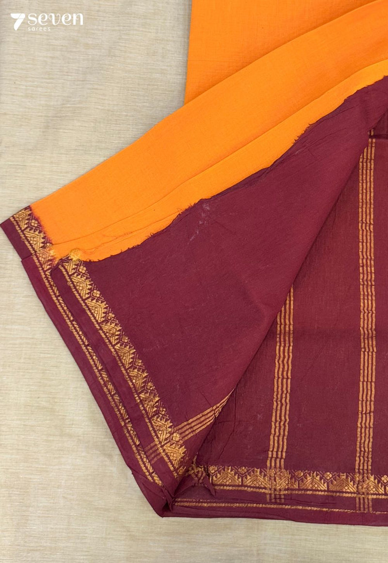 Pavazhamalli Madurai Yellow Handmade Pure Cotton Sungudi Saree - Seven Sarees - Saree - Seven Sarees