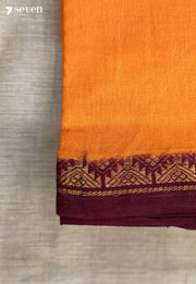 Pavazhamalli Madurai Yellow Handmade Pure Cotton Sungudi Saree - Seven Sarees - Saree - Seven Sarees