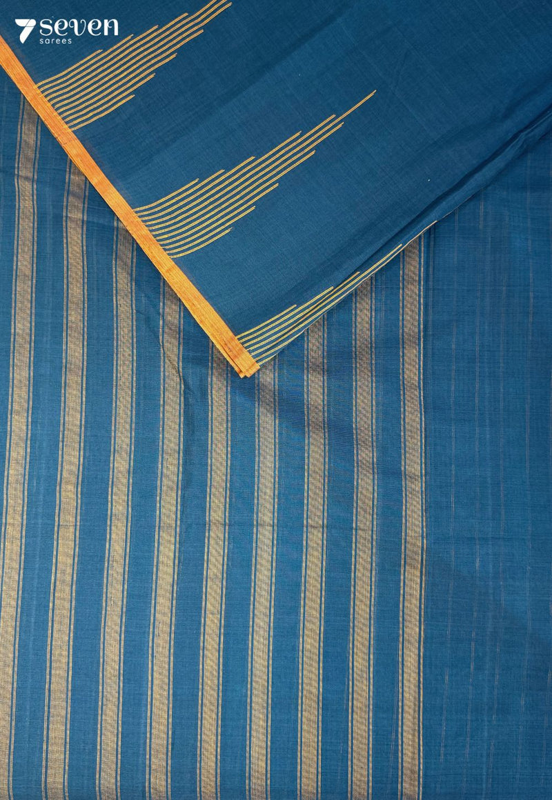 Peacock Mountain Signature Seven Handloom Green Bangalore Pure Cotton Saree - Seven Sarees - Saree - Seven Sarees