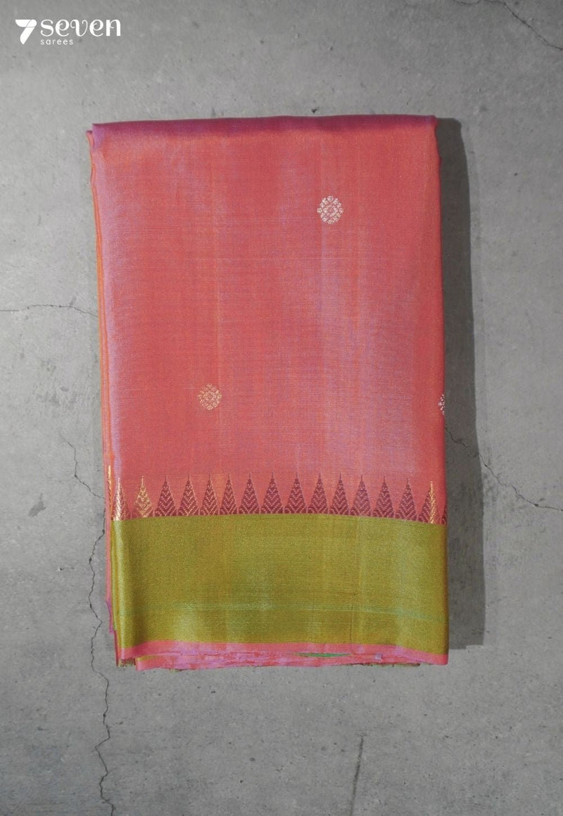 Pear Love Signature Seven Handloom Pink Bangalore Pure Silk Saree|Silk Mark Certified - Seven Sarees - Saree - Seven Sarees