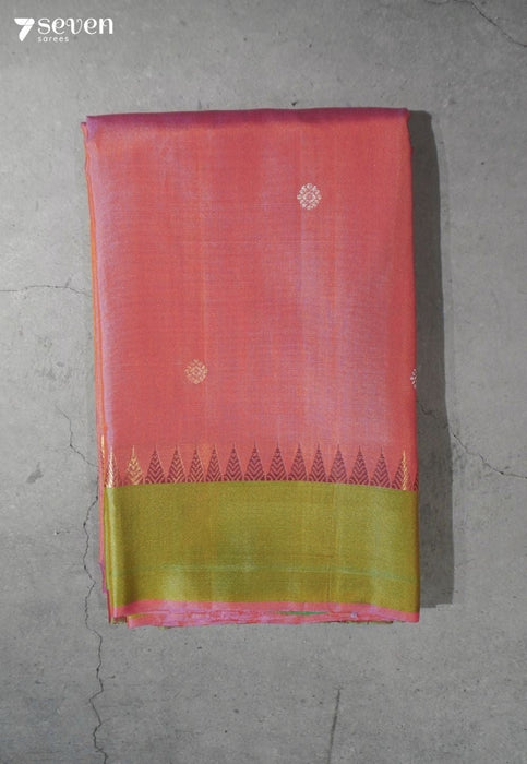 Pear Love Signature Seven Handloom Pink Bangalore Pure Silk Saree|Silk Mark Certified - Seven Sarees - Saree - Seven Sarees