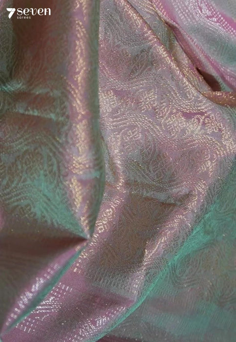 Pear Static Signature Seven Handloom Pink Bangalore Pure Silk Saree|Silk Mark Certified - Seven Sarees - Saree - Seven Sarees