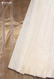 Pemari Signature Seven Handloom Off-White Bangalore Pure Silk Cotton Saree - Seven Sarees - Saree - Seven Sarees
