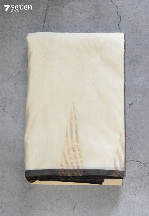 Pemari Signature Seven Handloom Off-White Bangalore Pure Silk Cotton Saree - Seven Sarees - Saree - Seven Sarees