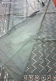 Pinecone Picnic Jaipur Blue Handblock 100% Cotton Saree - Seven Sarees - Saree - Seven Sarees