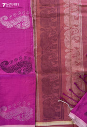 Pink Silence Signature Seven Handloom Pink Bangalore Vegan Silk Saree - Seven Sarees - Saree - Seven Sarees