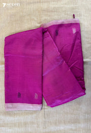 Pink Silence Signature Seven Handloom Pink Bangalore Vegan Silk Saree - Seven Sarees - Saree - Seven Sarees