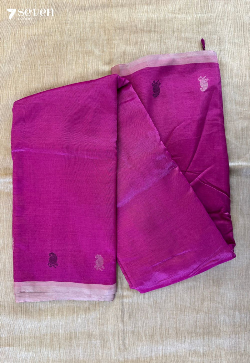 Pink Silence Signature Seven Handloom Pink Bangalore Vegan Silk Saree - Seven Sarees - Saree - Seven Sarees