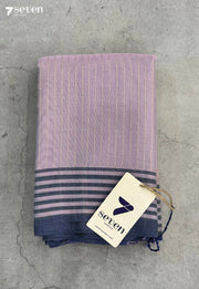 Pink Strings Signature Seven Handloom Lavender Bangalore Vegan Silk Saree - Seven Sarees - Saree - Seven Sarees