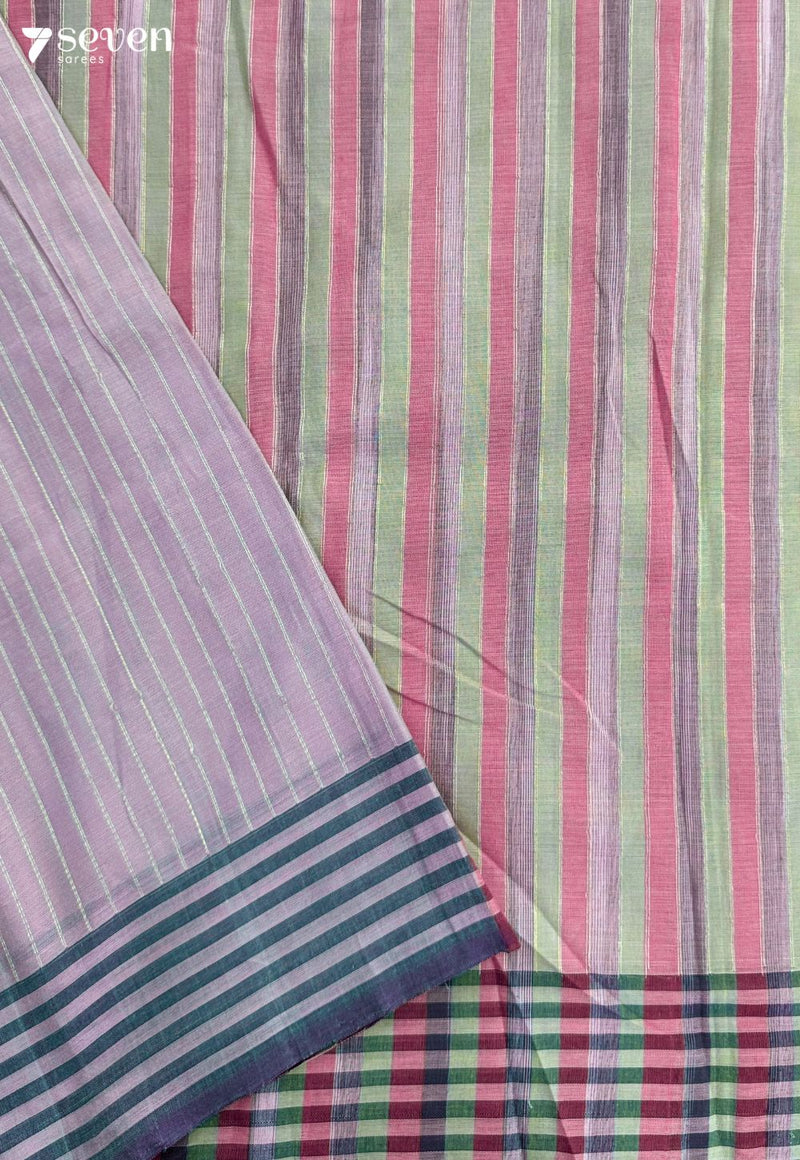 Pink Strings Signature Seven Handloom Lavender Bangalore Vegan Silk Saree - Seven Sarees - Saree - Seven Sarees