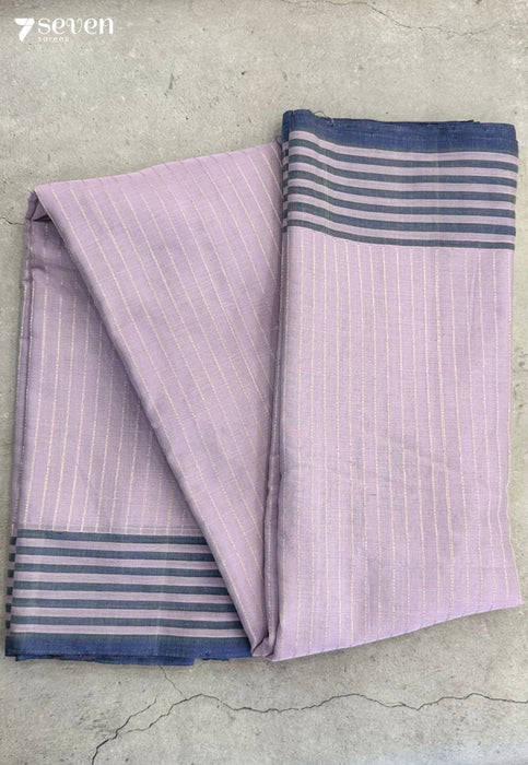 Pink Strings Signature Seven Handloom Lavender Bangalore Vegan Silk Saree - Seven Sarees - Saree - Seven Sarees