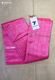 Pink Symphony Signature Seven Handloom Pink Bangalore Vegan Silk Saree - Seven Sarees - Saree - Seven Sarees