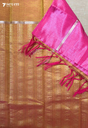 Pink Symphony Signature Seven Handloom Pink Bangalore Vegan Silk Saree - Seven Sarees - Saree - Seven Sarees