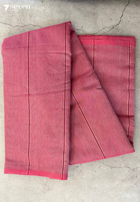 Pink Tracks Signature Seven Handloom Dark Pink Bangalore Pure Cotton Saree - Seven Sarees - Saree - Seven Sarees