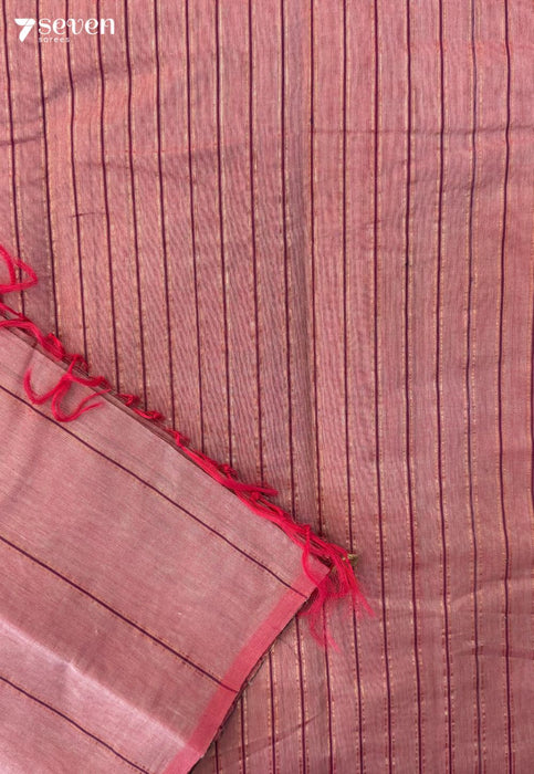 Pink Tracks Signature Seven Handloom Pink Bangalore Pure Cotton Saree - Seven Sarees - Saree - Seven Sarees