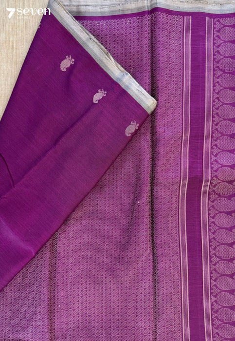 Pink Whisper Signature Seven Handloom Pink Bangalore Vegan Silk Saree - Seven Sarees - Saree - Seven Sarees