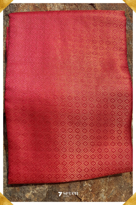 Poppy Chattisgarh Red Pure Kosa Silk Saree|Silk Mark Certified - Seven Sarees - Saree - Seven Sarees