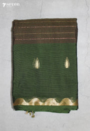 Poveli Signature Seven Handloom Green Bangalore Pure Cotton Saree - Seven Sarees - Saree - Seven Sarees