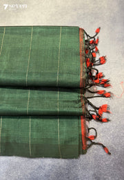 Prakruthi Mangalagiri Handloom Green Vegan Silk Saree - Seven Sarees - Saree - Seven Sarees