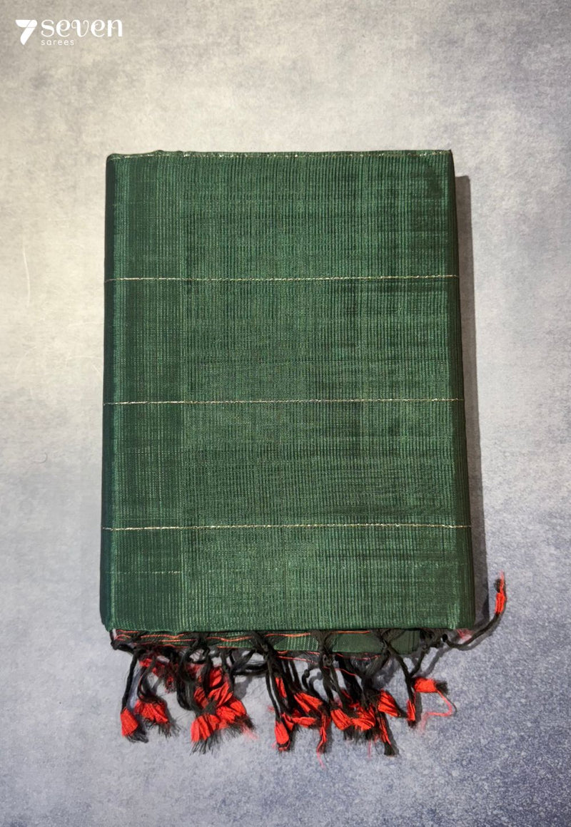 Prakruthi Mangalagiri Handloom Green Vegan Silk Saree - Seven Sarees - Saree - Seven Sarees