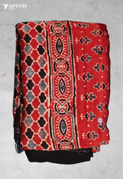 Pratyusha Kutch Red Pure Handmade Ajrakh Modal with Handpasted Mirrors - view 2
