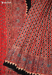 Pratyusha Kutch Red Pure Handmade Ajrakh Modal with Handpasted Mirrors - view 1