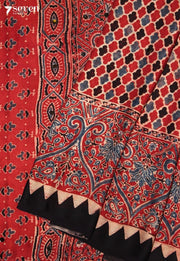 Pratyusha Kutch Red Pure Handmade Ajrakh Modal with Handpasted Mirrors - view 5