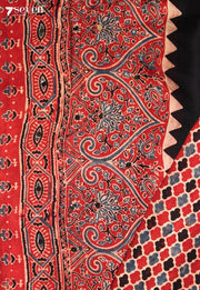 Pratyusha Kutch Red Pure Handmade Ajrakh Modal with Handpasted Mirrors - view 3