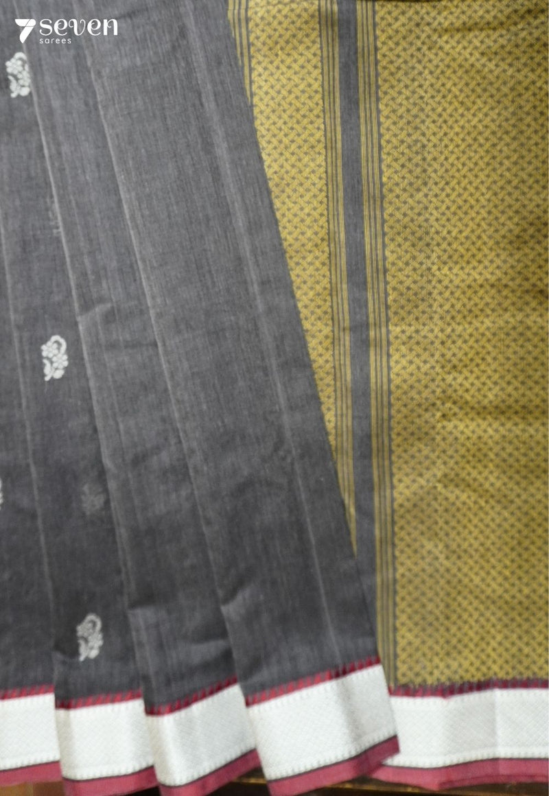 Pravaha Signature Seven Handloom Blue Bangalore Pure Cotton Saree - Seven Sarees - Saree - Seven Sarees