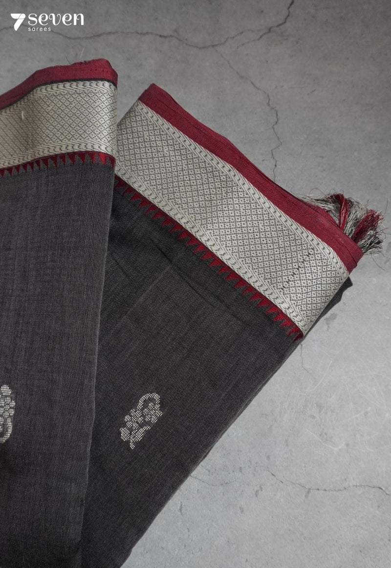 Pravaha Signature Seven Handloom Blue Bangalore Pure Cotton Saree - Seven Sarees - Saree - Seven Sarees