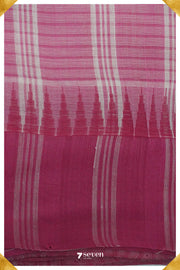 Preeti Mangalagiri Handloom White/Pink Pure Cotton Saree - Seven Sarees - Saree - Seven Sarees