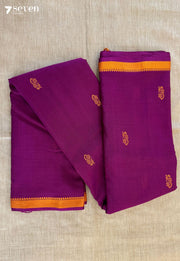 Purple Mango Signature Seven Handloom Violet Bangalore Pure Cotton Saree - Seven Sarees - Saree - Seven Sarees